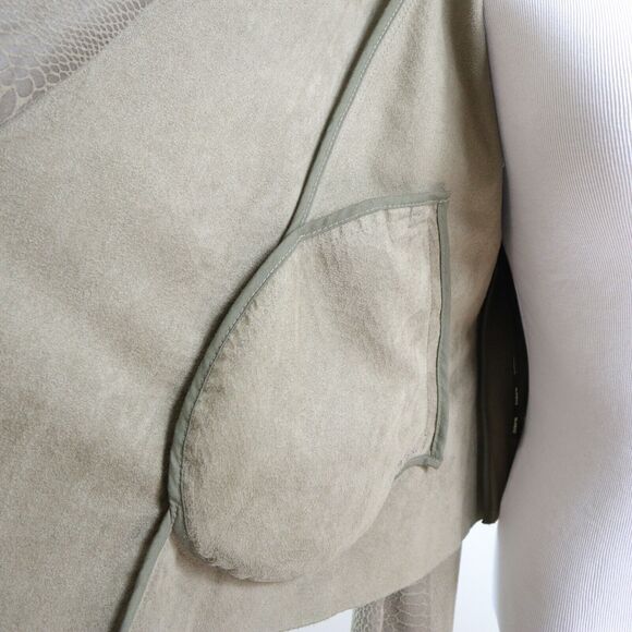 Blank NYC Size L Draped Moto Lightweight Jacket Snake Print Brown - Picture 8 of 10